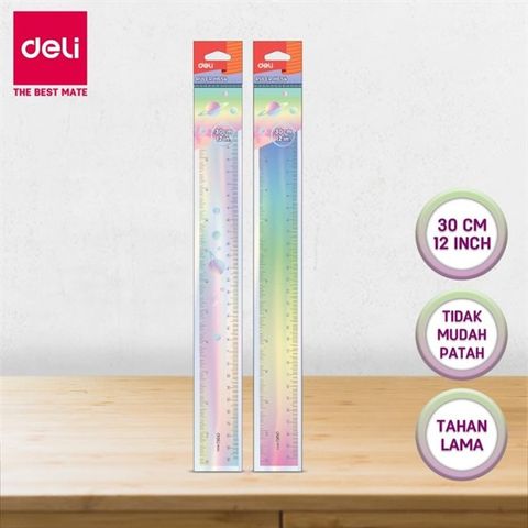 Thước Kẻ Màu Cực Quang 30 cm - Deli EH654