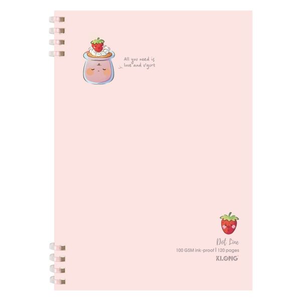 Sổ Dot Line lò xo nhựa mềm 2 đầu A5 120 trang 100/76