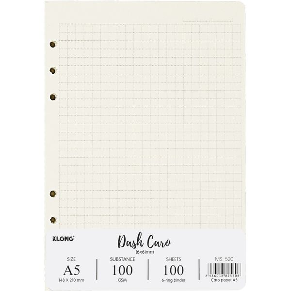 Ruột Sổ Kẹp Còng Dash Caro A5 100 tờ 100/76