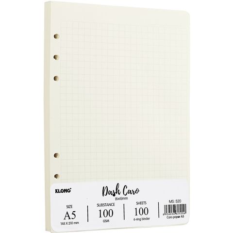 Ruột Sổ Kẹp Còng Dash Caro A5 100 tờ 100/76