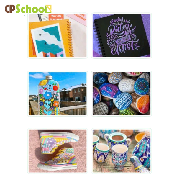 Bộ màu Acrylic Marker 12/60 màu,bút Acrylic Marker vẽ trên mọi chất liệu