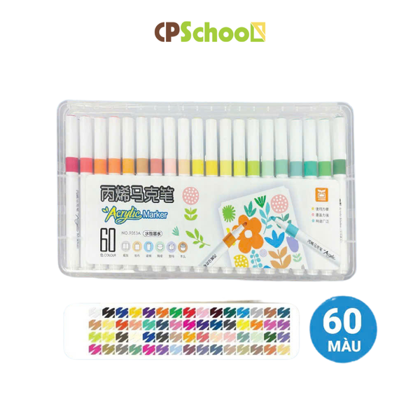 Bộ màu Acrylic Marker 12/60 màu,bút Acrylic Marker vẽ trên mọi chất liệu