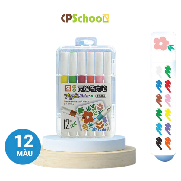 Bộ màu Acrylic Marker 12/60 màu,bút Acrylic Marker vẽ trên mọi chất liệu
