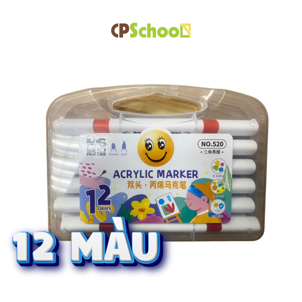 HỘP MÀU VẼ ACRYLIC MARKER 12/48 MÀU