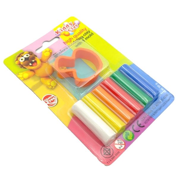 Đất Nặn Kiddy Clay 6 Màu + Khuôn Hình ST-50-6+SM (Mẫu Màu Giao Ngẫu Nhiên)