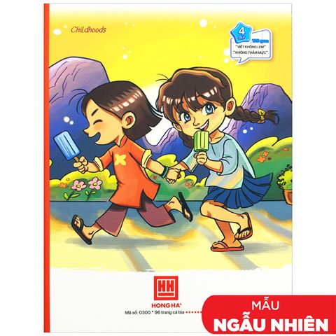 Vở Class Childhood - 4 Ô Ly 96 Trang 120gsm - Hồng Hà 0300 (Mẫu Màu Giao Ngẫu Nhiên)