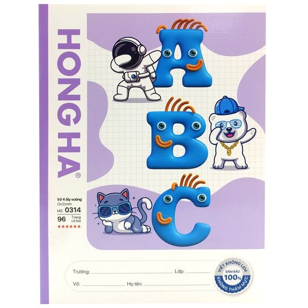 Tập Học Sinh Class ABC 4 Ô Ly Vuông 96 Trang 100gsm - Hồng Hà 0314 (Mẫu Sản Phẩm Giao Ngẫu Nhiên)