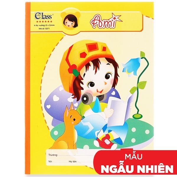 Vở Class Ami - 4 Ô Ly 96 Trang ĐL 100g/m2 - Hồng Hà 0371 (Mẫu Màu Giao Ngẫu Nhiên)