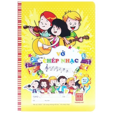 Vở Chép Nhạc Kẻ Ngang 32 Trang 80gsm School - Hồng Hà 0503