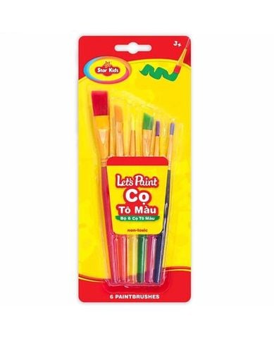 Bộ 6 Cọ Tô Màu Let's Paint - Star Kids K-431/1