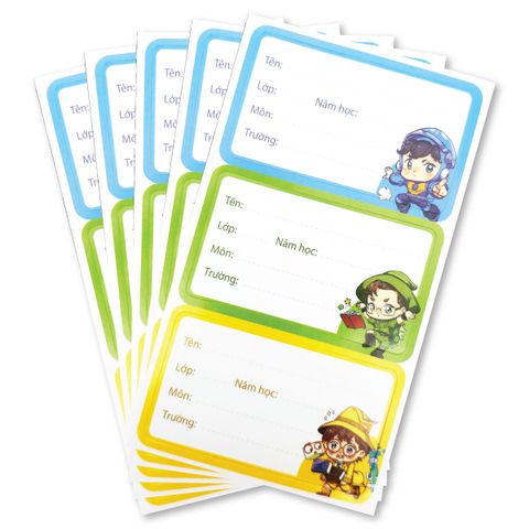 Bộ 15 Nhãn Vở - Nhân Vật Akooland Fiha - Thiên Long NBL-006/AK