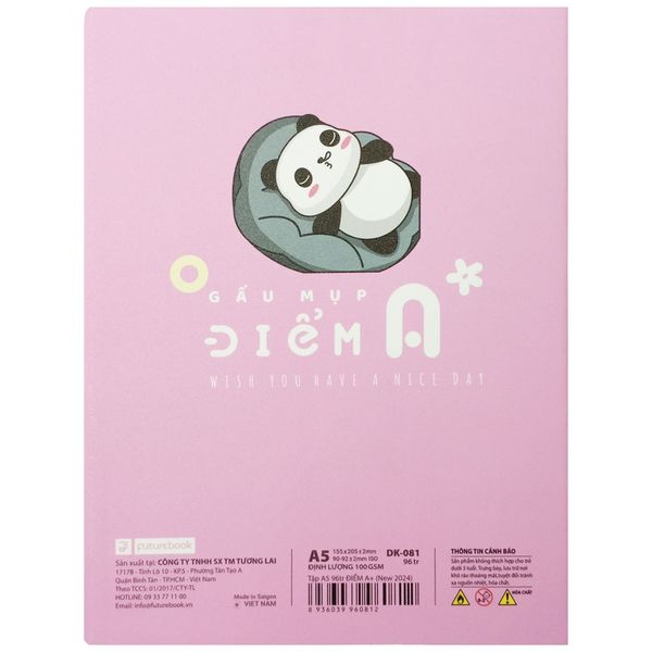 Tập Học Sinh Điểm A+ A5 - 4 Ô Ly - 96 Trang 100gsm - futurebook DK081 (Mẫu Màu Giao Ngẫu Nhiên)