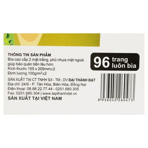 Tập Học Sinh 96 Trang 100gsm Bạn Tốt - Thành Đạt (Mẫu Màu Giao Ngẫu Nhiên)