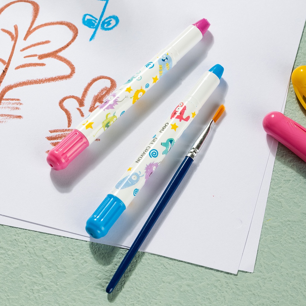 Bút màu sáp vặn Gel Deli 24 màu đa năng rửa được EC211-24