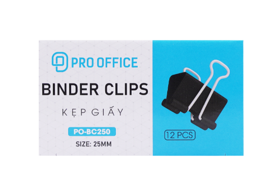 Kẹp giấy đen Pro Office, Kẹp Bướm Đen Các Kích Thước Chính Hãng
