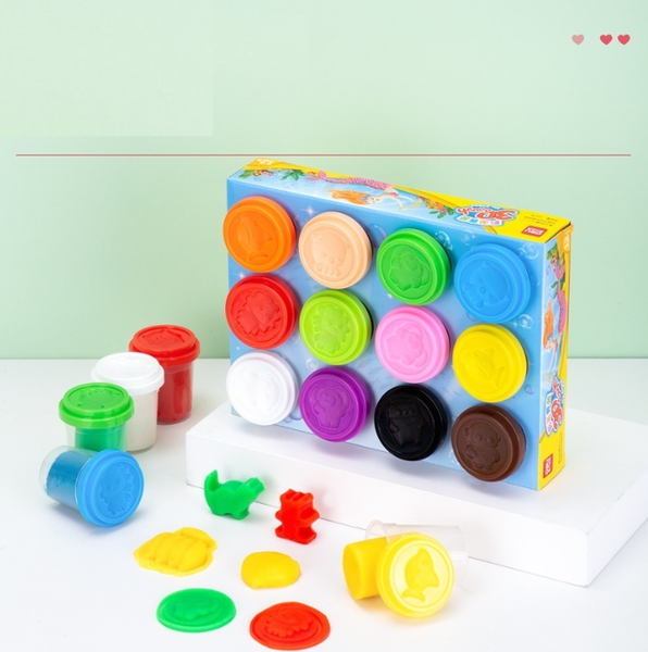 Đất nặn an toàn Deli EH709- 4 / 6 / 8 màu Super wings đựng trong hũ có thể trộn đổi màu