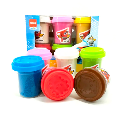 Đất nặn an toàn Deli EH709- 4 / 6 / 8 màu Super wings đựng trong hũ có thể trộn đổi màu