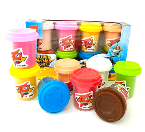 Đất nặn an toàn Deli EH709- 4 / 6 / 8 màu Super wings đựng trong hũ có thể trộn đổi màu