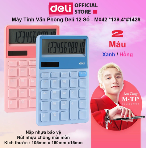 MÁY TÍNH 12 SỐ _ BẢN ST DELI CM042