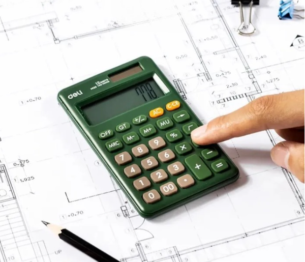 Máy tính 12 số Deli EM120 Màu Xanh Lá, Xám đậm ( Máy tính mini cầm tay) ( M120 )
