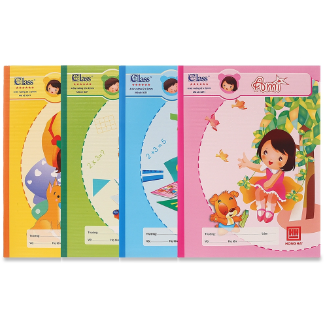 Vở Class Ami - 4 Ô Ly 96 Trang ĐL 100g/m2 - Hồng Hà 0371 (Mẫu Màu Giao Ngẫu Nhiên)