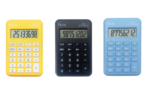 Máy tính mini bỏ túi Eras E381 chính hãng/ Máy tính học sinh cấp 1