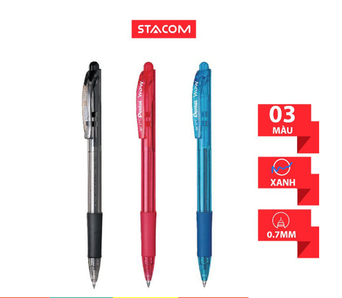 Bút bi bấm Pentel nét 0.7mm BK417