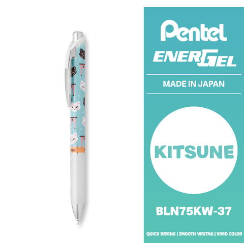 Bút gel Pentel energel Kawaii BLN75KW, viết mực xanh nét bút 0.5mm