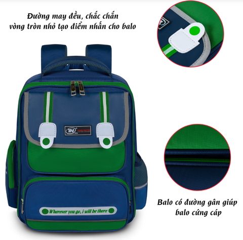 Balo học sinh TNBags Smart Green/Red/