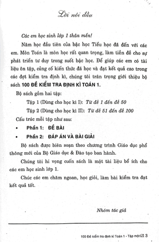 100 Đề Kiểm Tra Định Kì Toán 1 - Tập 1 - Có Đáp Án Và Lời Giải (Biên Soạn Theo Chương Trình GDPT Mới)