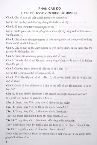 500 Câu Đố Giúp Học Sinh Lớp 1 Phát Triển Trí Thông Minh