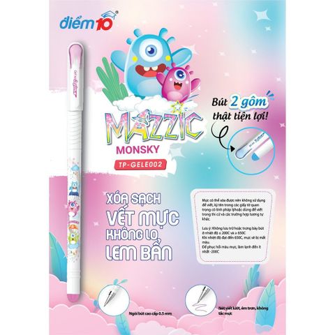 BÚT GEL TP-GELE002 XÓA ĐƯỢC TÍM