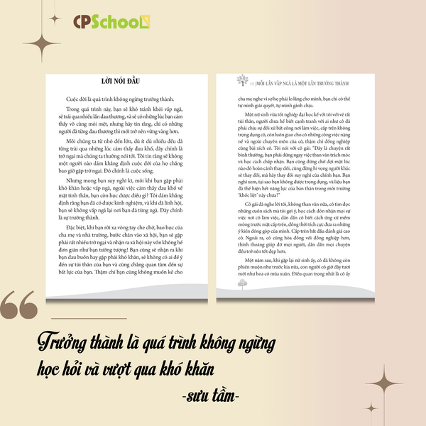 MỖI LẦN VẤP NGÃ LÀ MỘT LẦN TRƯỞNG THÀNH