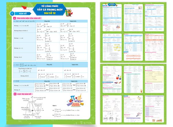 Tờ Công Thức Toán 12 - Tất Cả Trong Một: Đại Số + Hình Học