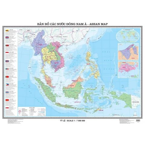 BẢN ĐỒ CÁC NƯỚC ĐÔNG NAM Á, KHỔ A0 (PH)-TỜ GẤP