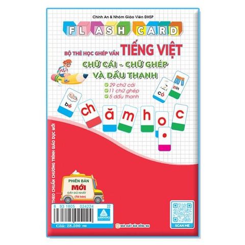 Flashcard - Bộ Thẻ Học Ghép Vần Tiếng Việt - Chữ Cái - Chữ Ghép Và Dấu Thanh