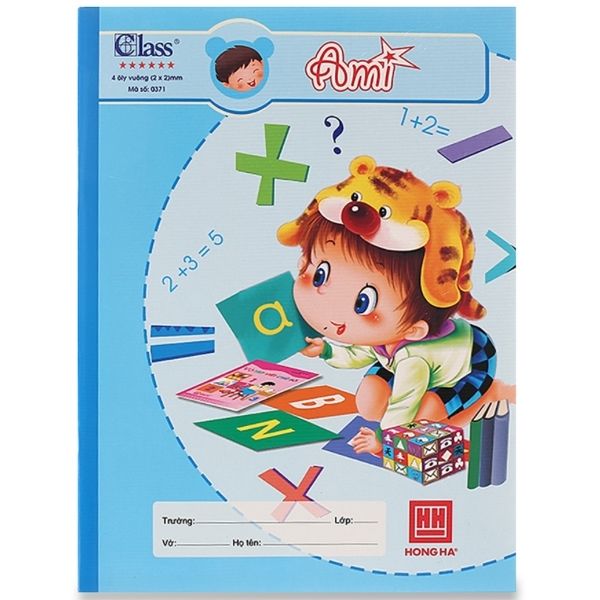 Vở Class Ami - 4 Ô Ly 96 Trang ĐL 100g/m2 - Hồng Hà 0371 (Mẫu Màu Giao Ngẫu Nhiên)