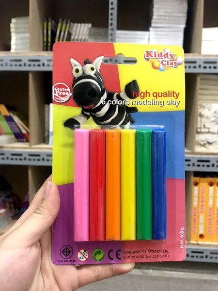 Đồ Chơi Đất Nặn Kiddy Clay 6 Màu 100g ST-100-6