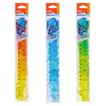 Thước kẻ dẻo nhiều màu 20cm Deli EH650