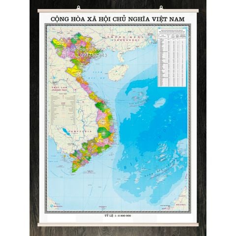 BẢN ĐỒ NẸP NHỰA HÀNH CHÍNH VIỆT NAM, KHỔ A0