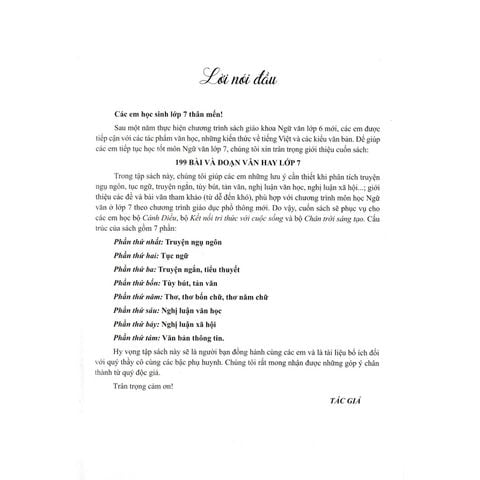 199 Bài Và Đoạn Văn Hay Lớp 7 (Biên Soạn Theo Chương Trình Giao Dục Phổ Thông Mới)
