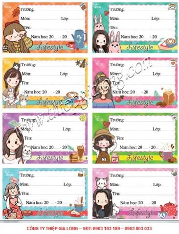 Nhãn Tập Học Sinh 8 ô