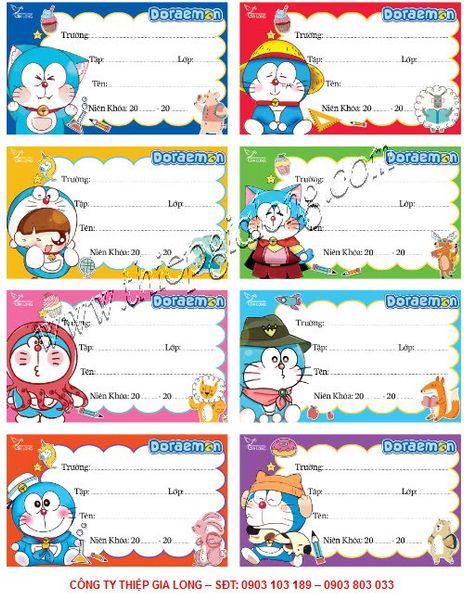 Nhãn Tập Học Sinh 8 ô