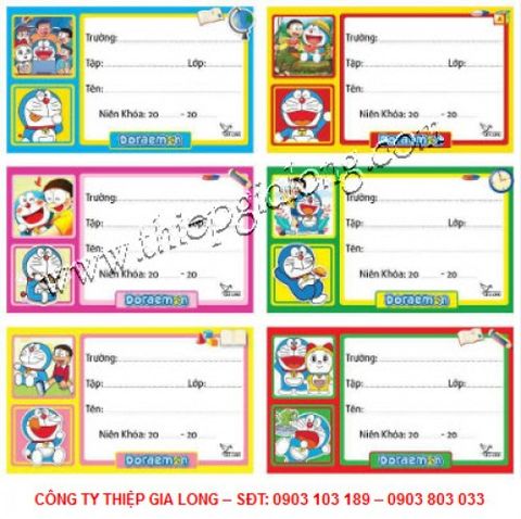 Nhãn Tập Học Sinh 6 ô