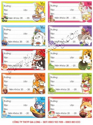 NHÃN TẬP 10 Ô TRUNG - 5 Tờ/Xấp