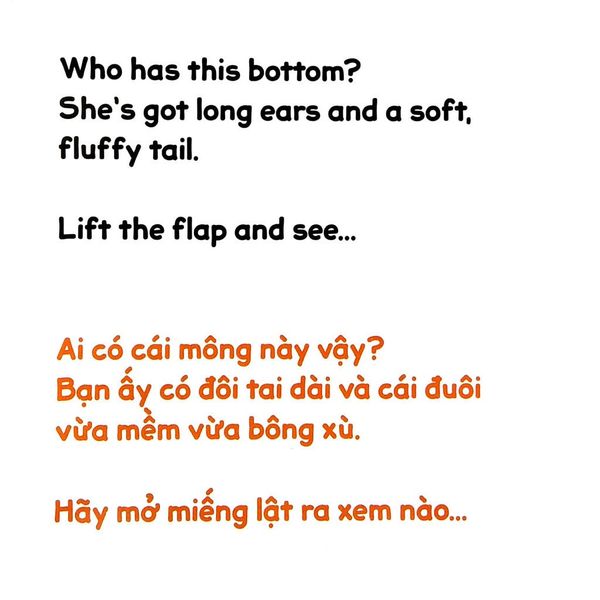 Sách Lật Tương Tác Song Ngữ 0-3 Tuổi - Mông Ai Đây?