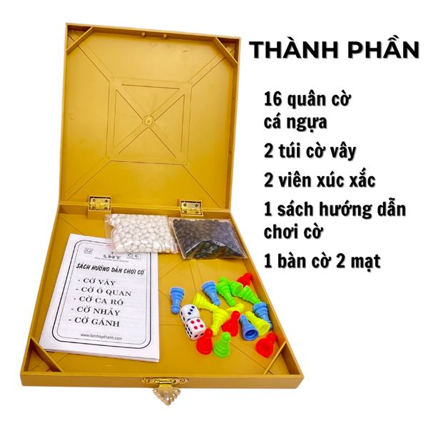 Bàn 3 Trong 1 Nhỏ - Cờ Carô + Cờ Vây + Cờ Cá Ngựa