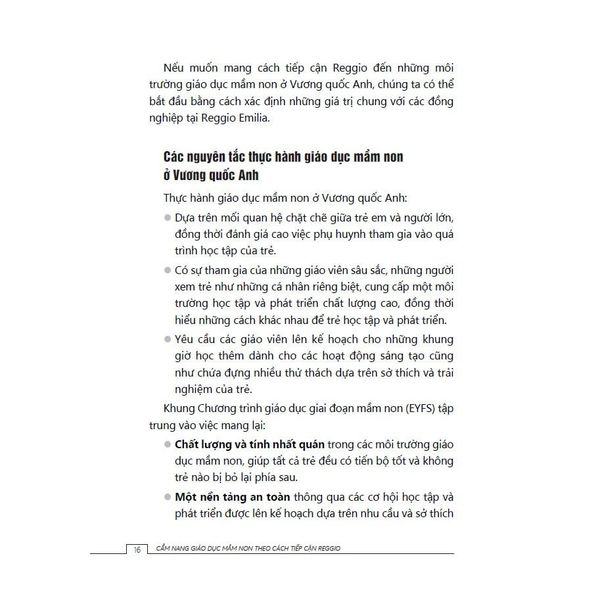 Cẩm Nang Giáo Dục Mầm Non Theo Cách Tiếp Cận Reggio