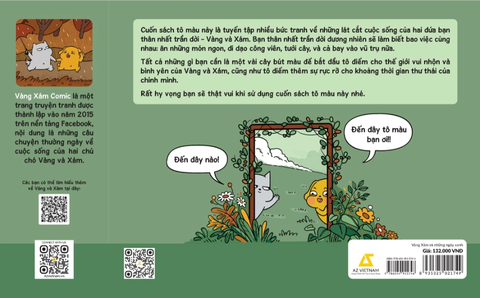 Sách Tô Màu - Vàng Xám Và Những Ngày Xanh - Tặng Kèm Sticker