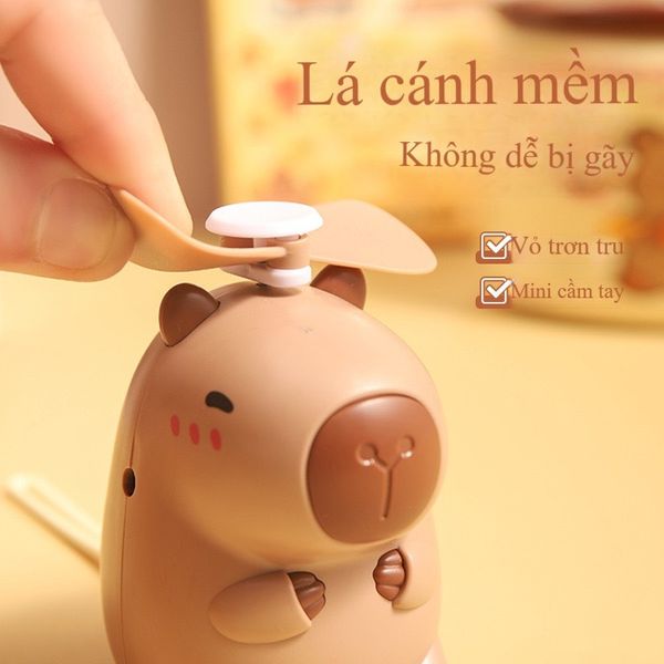 Quạt Cầm Tay Capybara Mini Sạc USB
